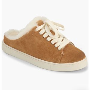 Frye Ivy Genuine Shearling Sneaker Mule